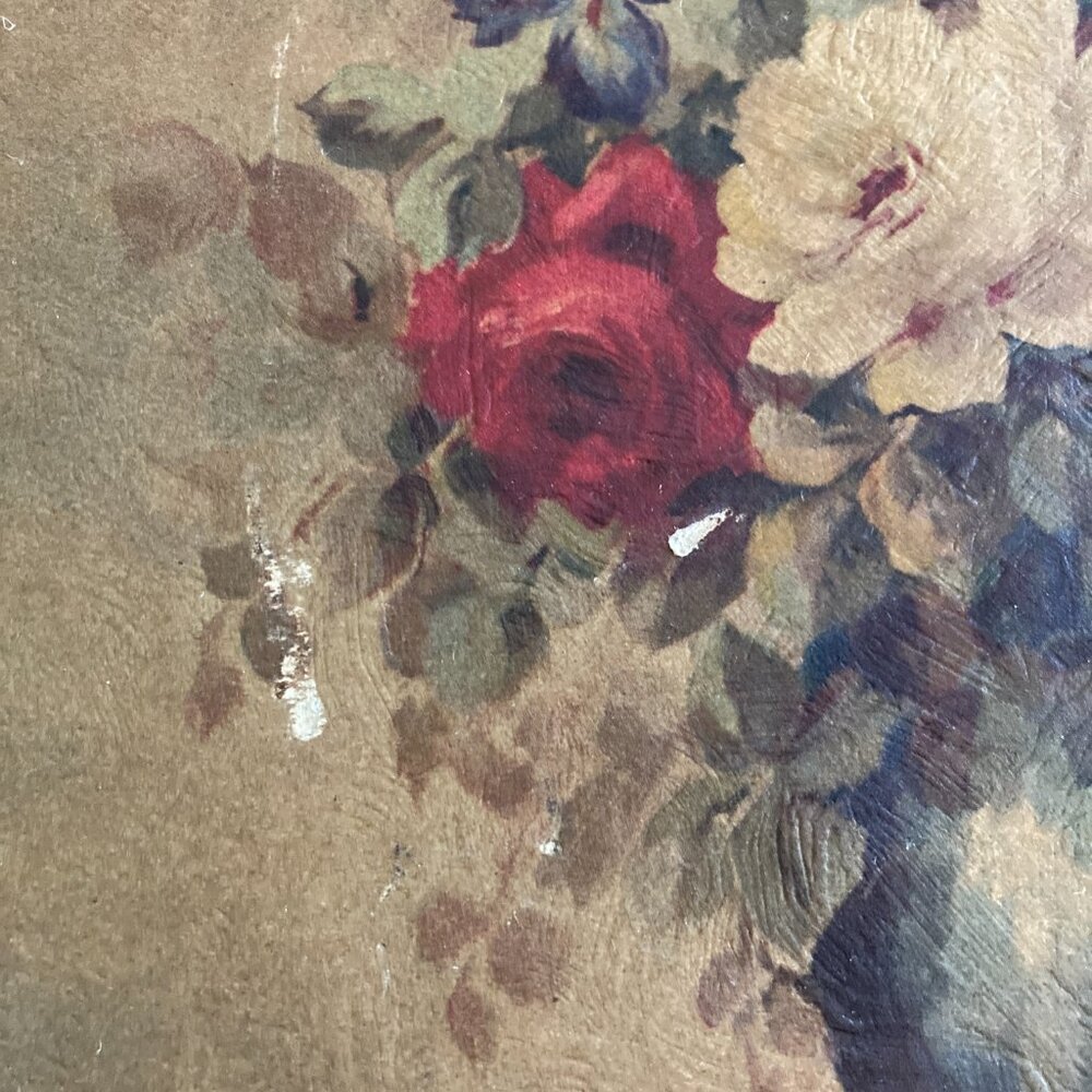 Vintage Still Life Flowers by M. DeCamp in Oval Frame - Picture 11 of 11
